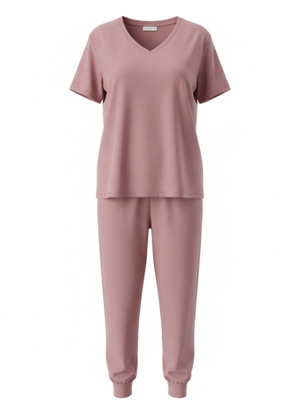 Cozy Earth Women’s Modern Modal Jogger & V‑Neck Tee – Antique Rose